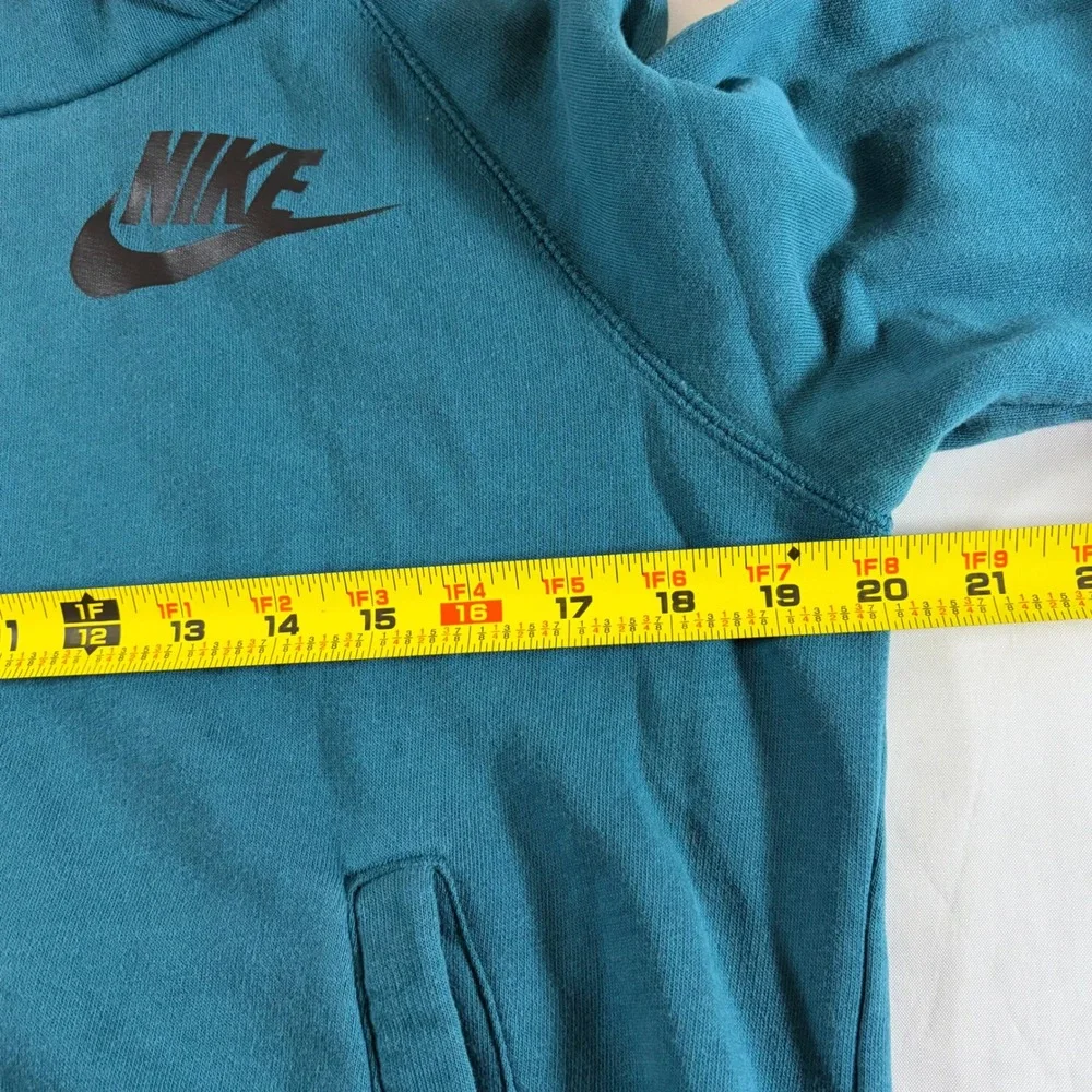 Nike Sportswear Funnel Neck Hoodie‎ Teal Blue Green Womens Small Pullover Cowl